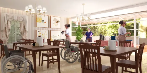 Senior housing dining room 