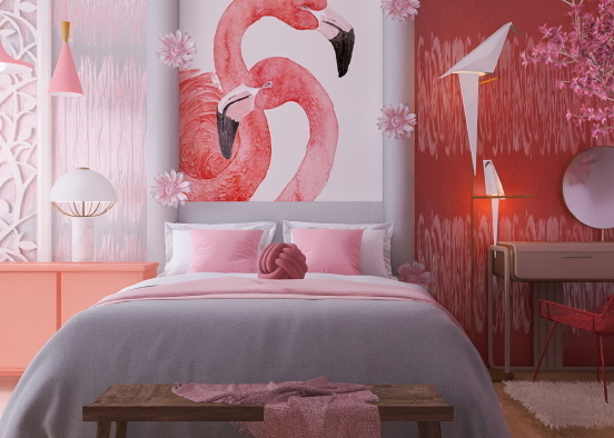 Flamingo pink Design Rendering