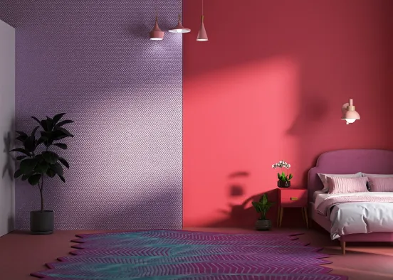 Perfect pink bedroom  Design Rendering