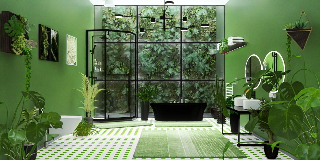 Green Wall Bathroom.
