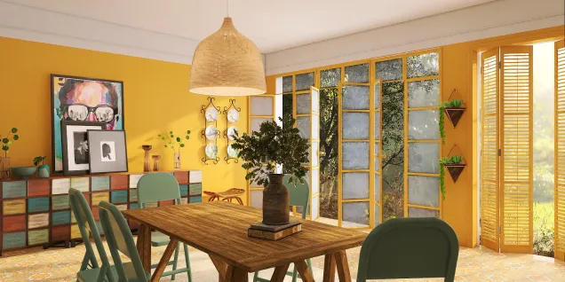 Bright vibrant Dining room ☀️
