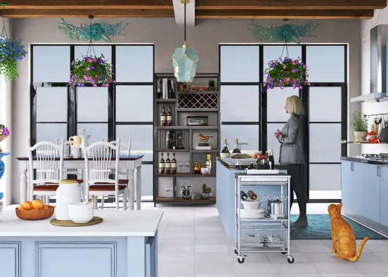 Alone in my kitchen by the ocean. Design Rendering