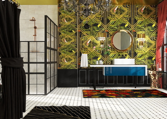 Art Deco Bathroom Design Rendering