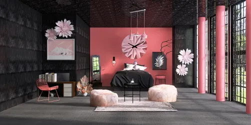Black and pink bedroom
