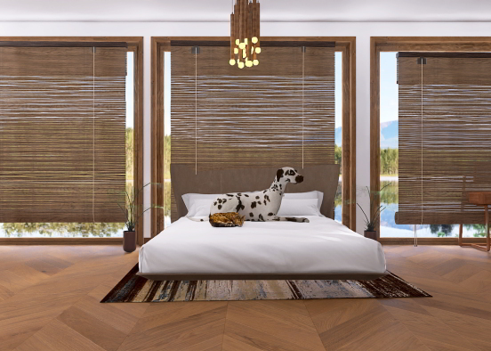 Dark wood bedroom 🌳 🪵  Design Rendering