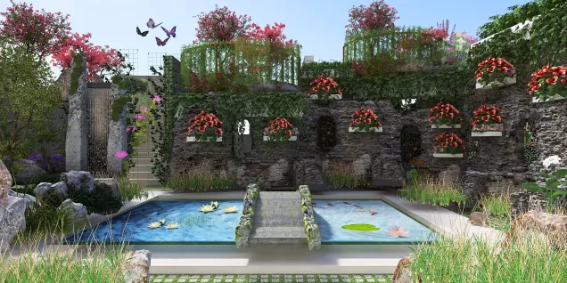 Courtyard with vertical garden
