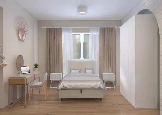 Modern pink bedroom <3 Design Rendering