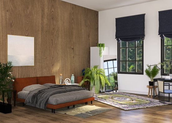 Bedroom inspired by wood and nature  Design Rendering