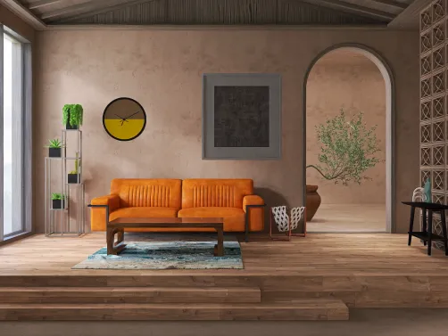 Bohemian rustic living room