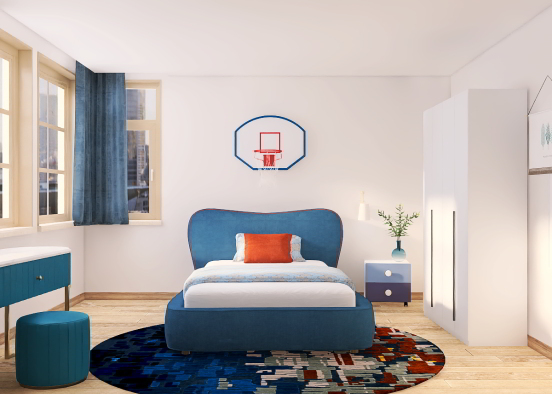 sporty-chic bedroom  Design Rendering