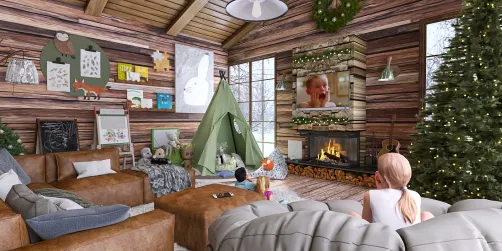 The Family Room at the Cabin: Holiday Season