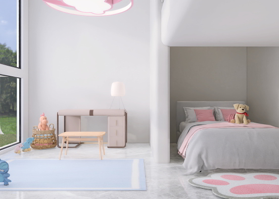 pink cute room Design Rendering