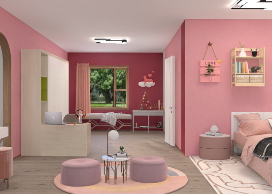 girly bedroom  Design Rendering