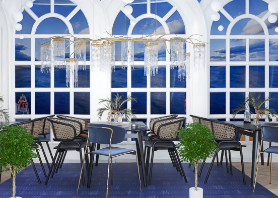 Elegant Summer Dining Hall 💙 Design Rendering