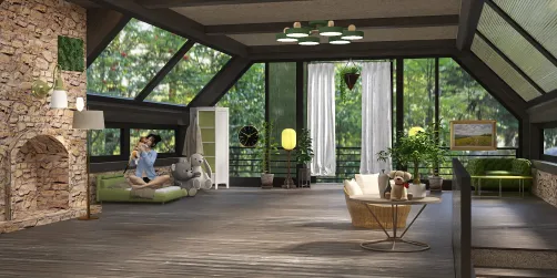 modern olive green color house