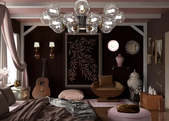# Lovely Pink and Brown  Renderização de Design
