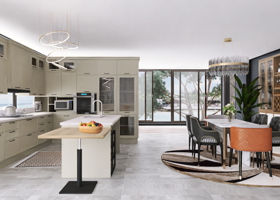 kitchen and Dining  Design Rendering