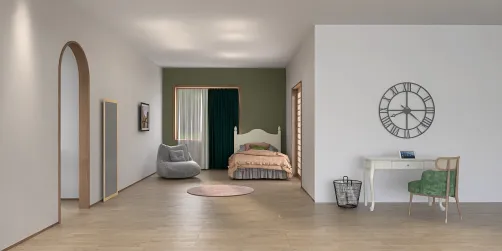 I made a comfortable green cozy room