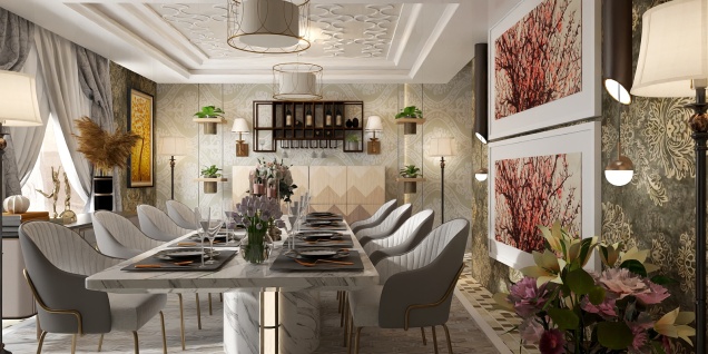 A luxurious dining room 