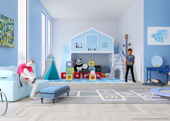Little Boy's Play Room Design Rendering