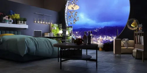a bedroom+leaving room