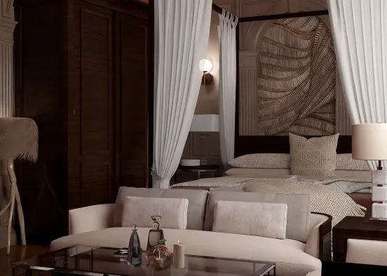 # brown bedroom Визуализация дизайна
