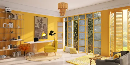 Yellow office with a view