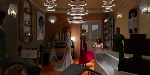    waiting for the beautician. 