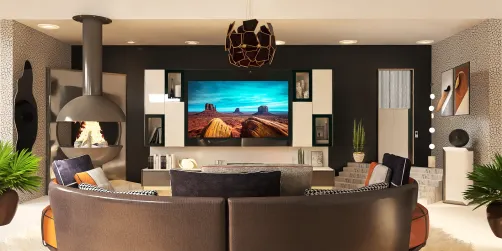 Living room with fireplace 