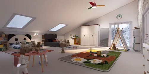 kids bed & playroom 