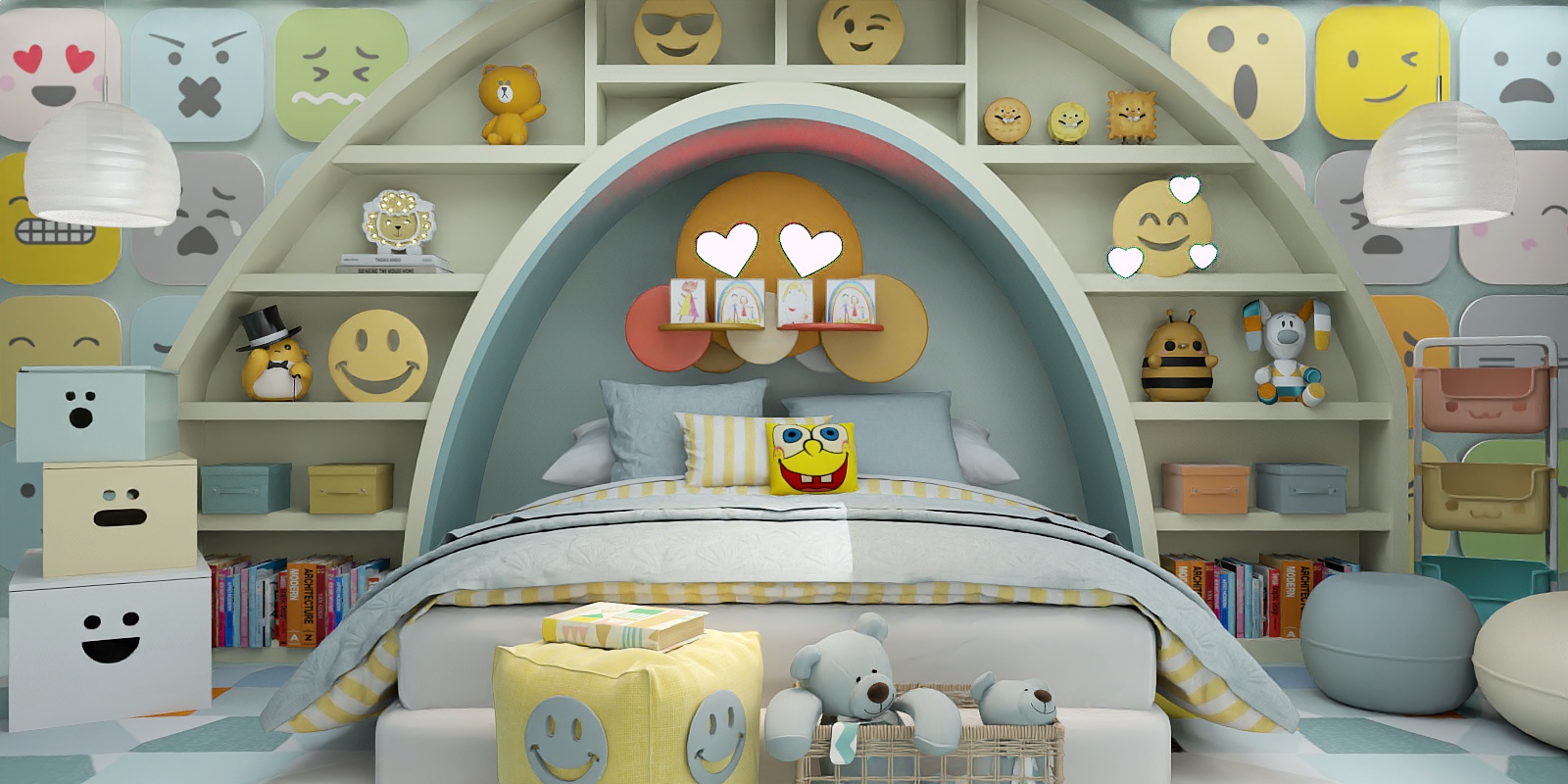 Emoji kid bedroom 