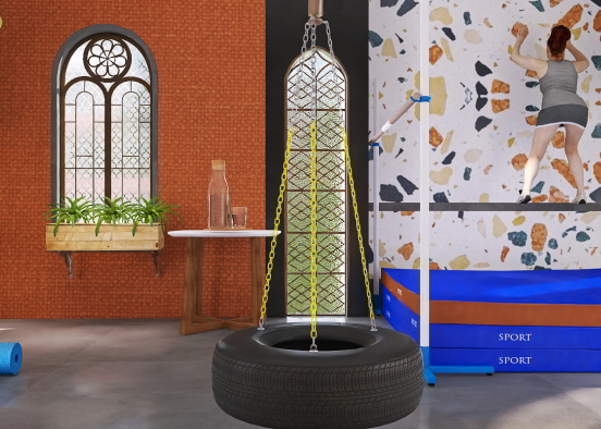 Old church converted to climbing gym Design Rendering