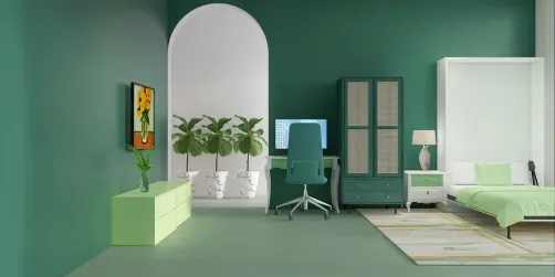 green bedroom for kids