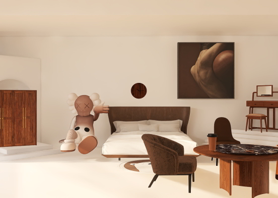 Brown modern room Design Rendering
