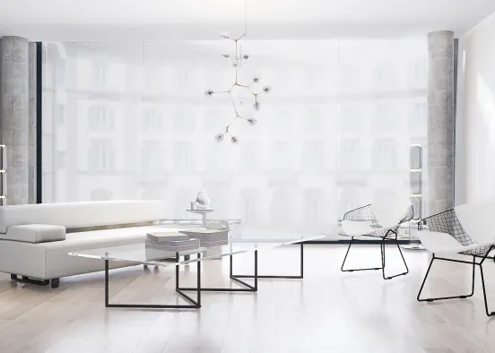 Modern interior in white neutral  Design Rendering