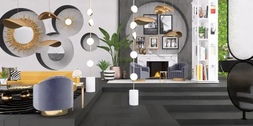 White and black art déco