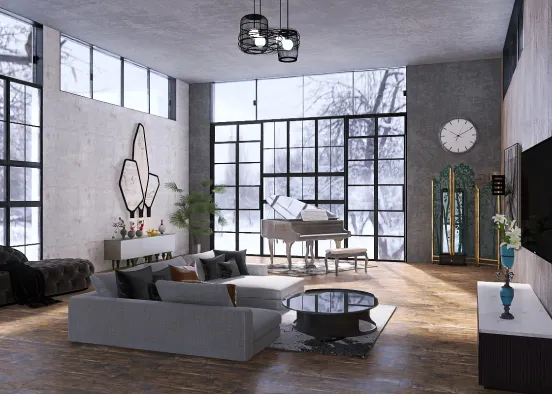 A chill living room Design Rendering