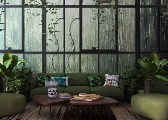 Rainforest Living Room🌿🌧️ Design Rendering