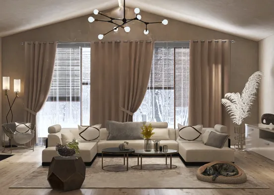 slightly african living room Design Rendering