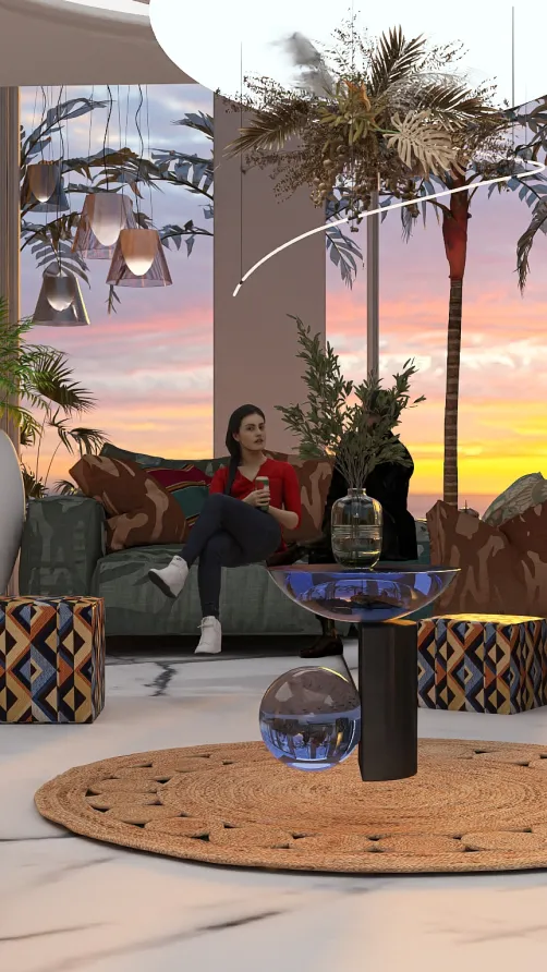Recepción de un hotel en la playa 