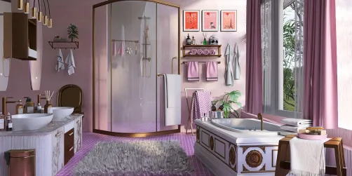Peacefully Pink Bathroom. 