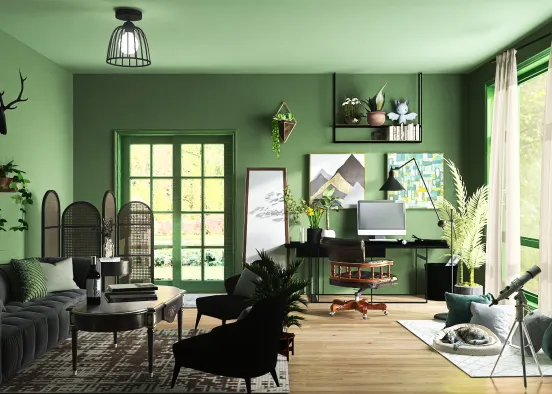 chic plant lovers office Design Rendering