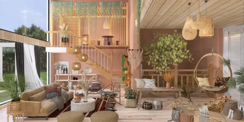 boho modern livingroom
