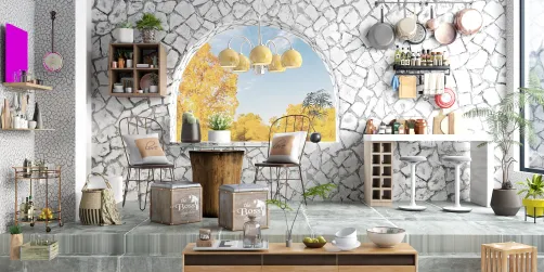 yellow and chic kitchen 