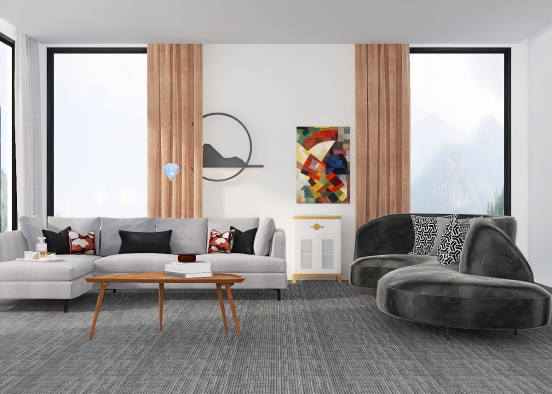 A cosy living room  Design Rendering