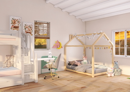 three kid’s bedroom! Design Rendering