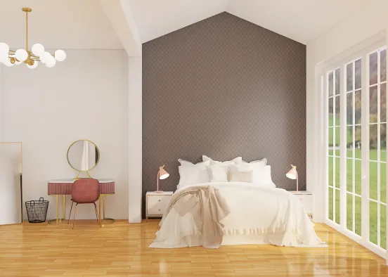 Modern bedroom for high school girl Design Rendering