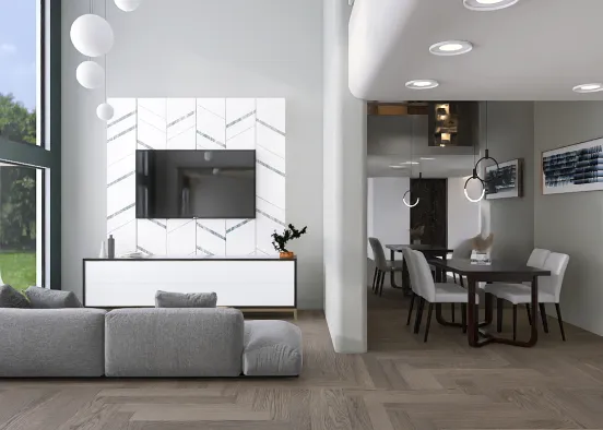 Minimal living room Design Rendering