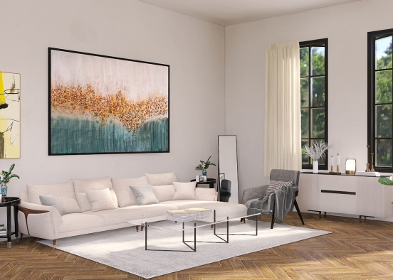 Breezy Living Room Design Rendering