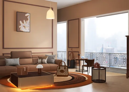 chocolate living room 🍫🛋️ Design Rendering